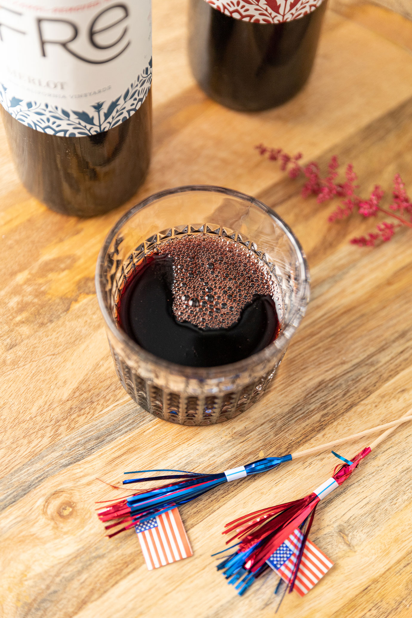 mocktail recipe, fourth of july mocktails, merlot, fre merlot, alcohol free merlot, alcohol removed merlot
