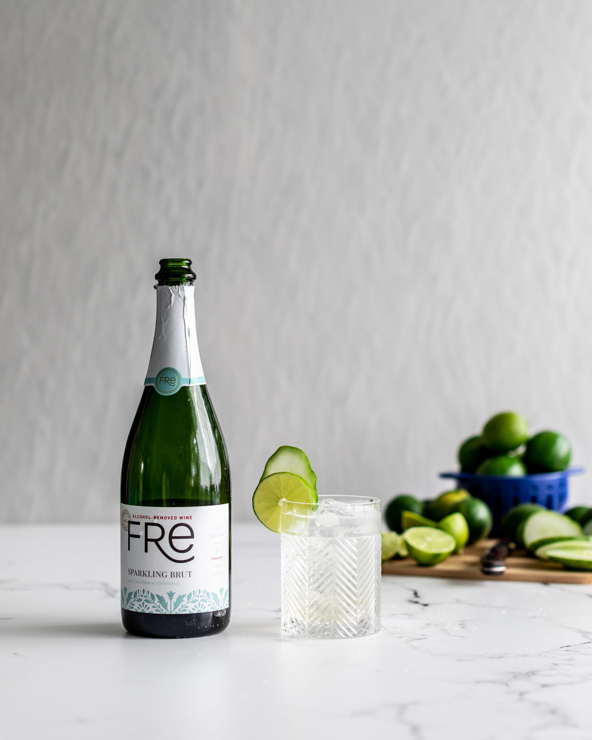 mocktail recipe, fre sparkling brut, sparkling brut, alcohol free champagne, fre wines, alcohol removed wine