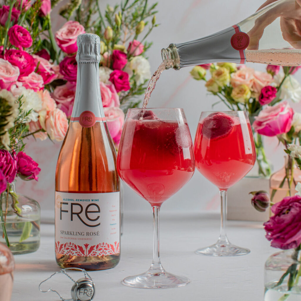 FRE Sparkling Rosé Sorbet Float Fre Wines NonAlcoholic Wines