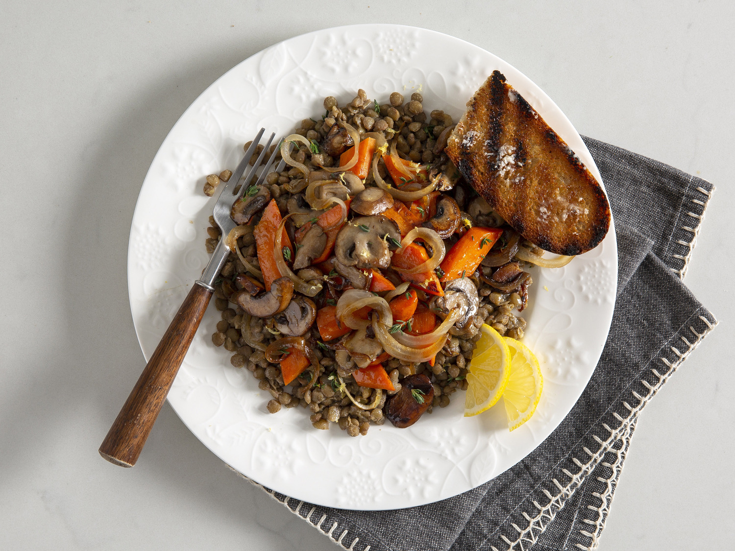 Mushroom-Carrot Lentils