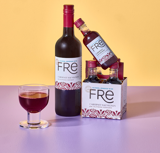 Fre Cabernet Alcohol-Removed wine bottles in 750ml and 187ml sizes