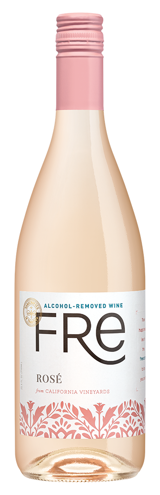 A bottle of FRE Alcohol-Removed Rosé wine