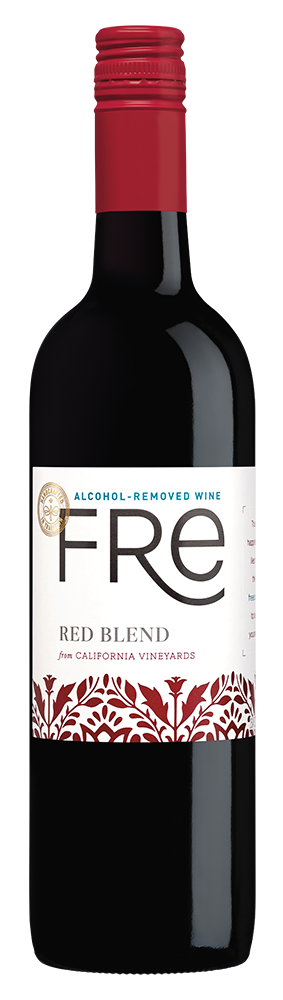 A bottle of FRE Alcohol-Removed Red Blend wine