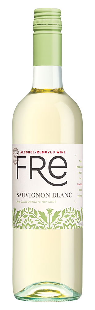 A bottle of FRE Alcohol-Removed Sauvignon Blanc white wine
