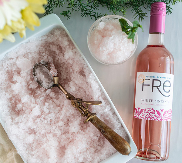 FRE Alcohol-Removed White Zinfandel Granita mocktail